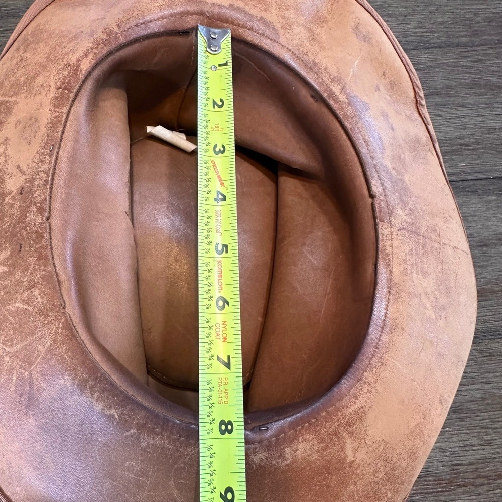 VTG Skully's by Henschel St. Louis Brown Suede Leather Cowboy Hat Large USA - Picture 6 of 11